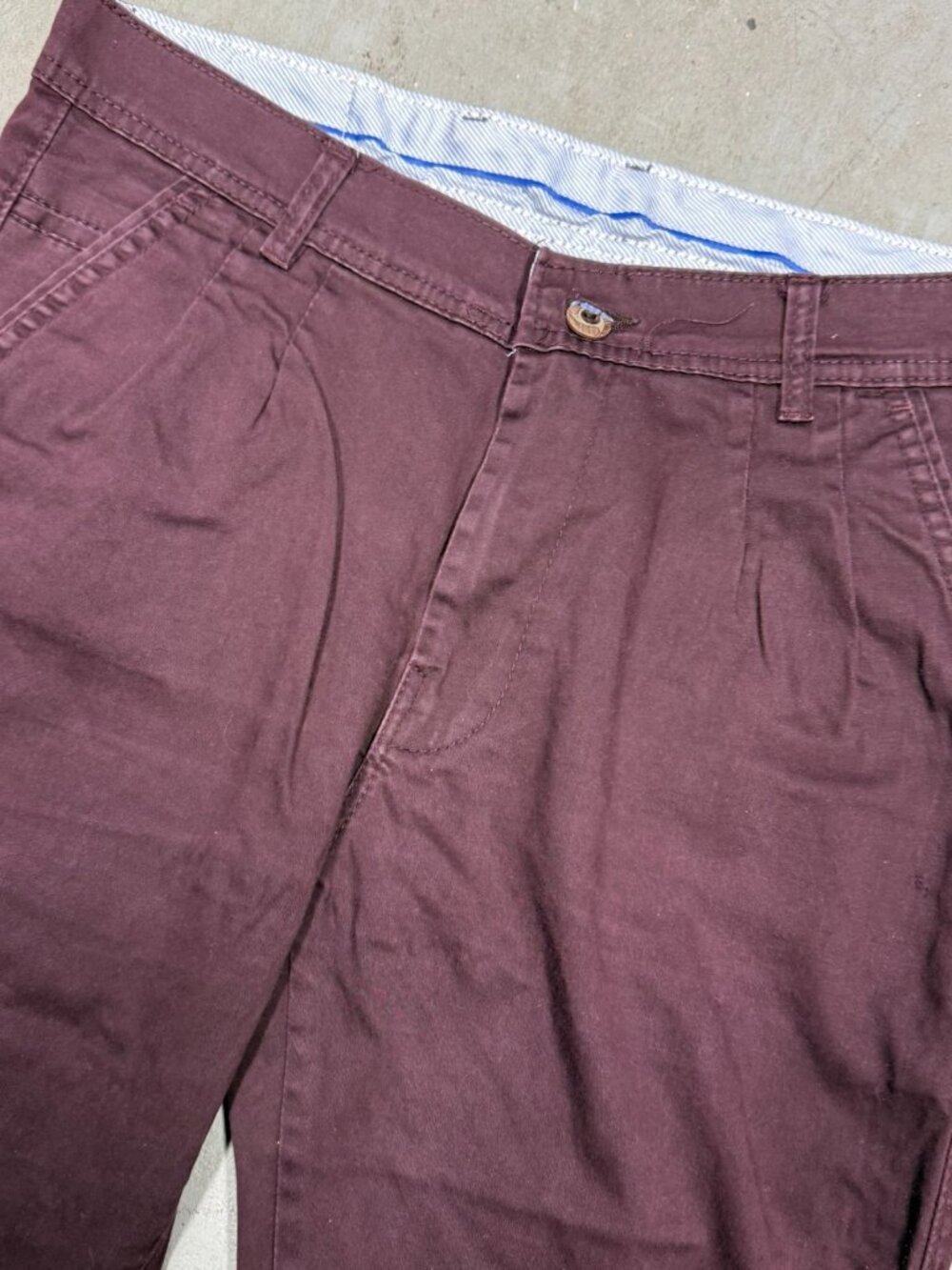 Hackett London Chino Twill Pants Burgundy Red Cotton Mens 30x29 - Picture 2 of 9